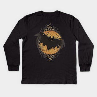 Dark Bat Halloween Design Kids Long Sleeve T-Shirt